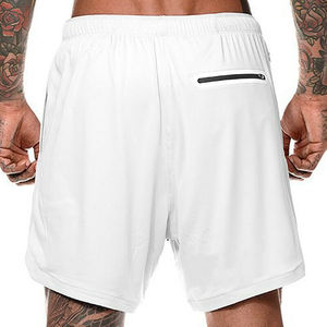 กางเกงขาสั้นรัดรูปสีดำสำหรับผู้ชาย2-in-1กางเกงขาสั้นสำหรับใส่วิ่งออกกำลังกายในยิมกีฬาสองชั้น - Product Image 4