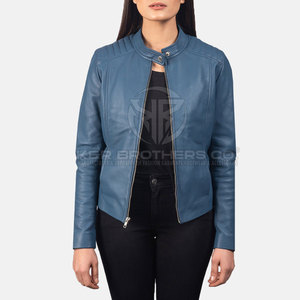 Chaqueta de cuero suave con acabado transpirable para mujer, abrigo con cremallera, ropa de abrigo informal elegante para motocicleta para invierno - Product Image 1