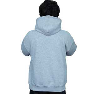 Sudaderas con capucha de lana antipilling gris para hombre con impresión de transferencia de calor para pedidos personalizados, ropa deportiva personalizada al por mayor - Product Image 3