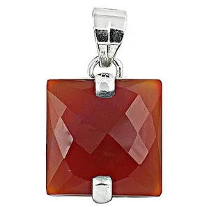Colgante Cuadrado de Plata 925 con Gema Roja para Mujer, Joyería Religiosa Chapada en Rodio con Dije de Oro Blanco, Patrón Numérico - Product Image 3