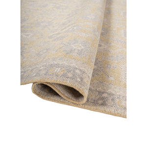 Alfombras de Lana Anudadas a Mano Erbe Gold, Modernas, Estilo Jaipur ZA con Medallón, Diseño Oriental Nuevo para Dormitorio, Hechas de Seda y Poliéster - Product Image 2