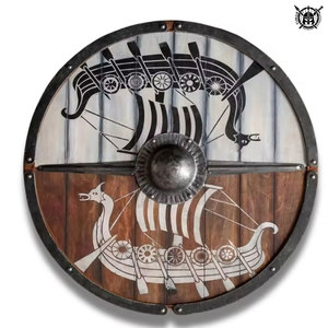 Hache à double lame en bois Viking de qualité supérieure fabriquée à la main prête à l'emploi pour la décoration murale Matériau en acier à haute teneur en carbone Logo personnalisé - Product Image 2