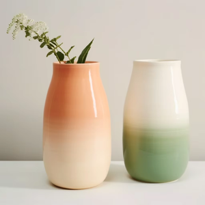 Vases à fleurs en céramique personnalisables, magnifiques et tricolores, élèvent les arrangements floraux en expressions artistiques - Product Image 1
