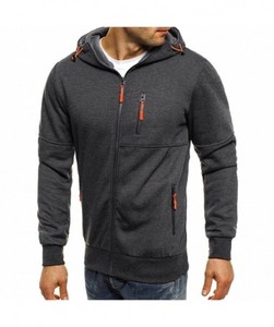 Sudadera con cremallera para hombre con bolsillo en el pecho con cremallera y capucha con cordón ajustable para almacenamiento seguro y ajuste personalizado - Product Image 1