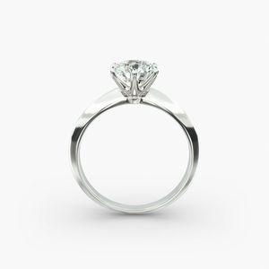 แหวนหมั้นทรงกลมแบบคลัสเตอร์ ประดับเพชรซิคอน 6 ขา ตัวเรือนสแตนเลสสตีล ชุบทอง 14K ได้รับการรับรองจาก IGI - Product Image 2