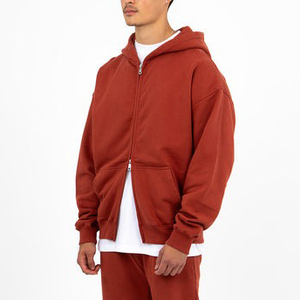 Sudadera con capucha y cremallera para hombre, lavado ácido intenso, 500GSM, forro polar de algodón premium, estilo urbano, fabricante OEM de marca privada personalizada - Product Image 2