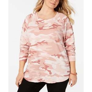 Felpa da Donna Love Tribe Elegante Taglia Grande con Stampa Camouflage, Trendy Rosa Taglia 3X, Realizzata in Tessuto Lavorato a Maglia - Product Image 1