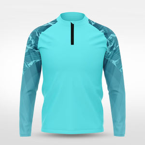 เสื้อเชิ้ตแขนยาวผู้ชายแบบซิป ¼  ผ้าพิมพ์ลายกลับด้านได้ ระบายความชื้น แห้งเร็ว น้ำหนักเบา ยืดหยุ่นได้ - Product Image 1