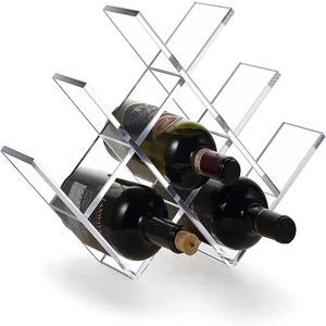 ชั้นวางขวดไวน์ทำจากไม้พร้อมดีไซน์โลหะชั้นวางของในครัวชั้นเก็บไวน์ความจุสูง - Product Image 3