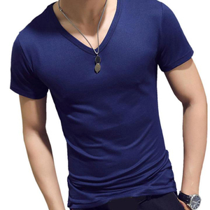 <b>Men's</b> T-Shirts V-neck Short Sleeve Slim Fit Anti-Wrinkle <b>Animal</b> Print Dobby Fabric Silk/Cotton High Quality Export Goods - Product Image 5