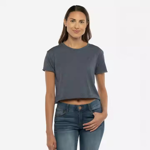 T-shirts de festival pour femmes pour le niveau-Polyester/coton surdimensionné style Hip Hop haut court à séchage rapide pour femmes - Product Image 1