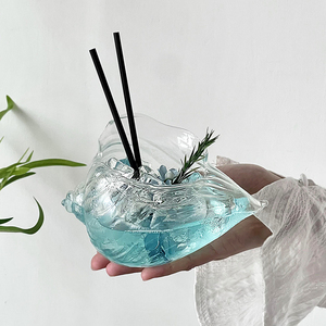 Vente chaude Fantaisie Coquillage Verres À Cocktail Transparent En Forme De Coquille Cocktail Whisky champagne Verre Ensembles pour bar - Product Image 3