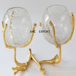 Juego de 2 tazones de Metal transparente para decoración, Set de 2 tazones con soporte transparente redondo, dorado y gris - Product Image 6