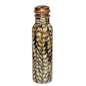 Botella Moderna de Cobre Puro con Adhesivo de Esmalte Azul, Botella de Agua de Cobre para Almacenar Agua Fría/Caliente a un Precio Accesible - Product Image 3