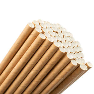 Factory Direct Eco-Friendly Food Grade Black Stripe Kraft Paper Biodegradable Disposable 197mm Modern <b>Drink</b> <b>Straws</b> for Coffee - Product Image 5