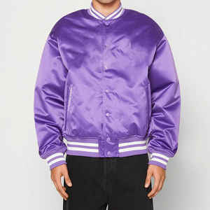 Blouson bombardier d'hiver unisexe personnalisé en gros col montant en satin à capuche imperméable respirant coupe-vent tissu en toile Service OEM - Product Image 1