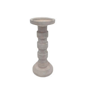 Portavelas de madera de bronce, acabado marrón para el hogar y la Navidad, decoración de iluminación de mesa hecha a mano a granel - Product Image 5