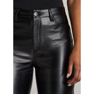 Pantalons en cuir pour femmes de haute qualité et tendance, hiver 2025, mi-hauteur, confortables, respirants, décontractés, couleur personnalisée, logo personnalisé - Product Image 2