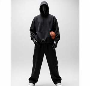 Ensemble survêtement personnalisé en deux pièces, pantalon large et sweat-shirt à capuche, sweat-shirt surdimensionné personnalisé, fabricant de survêtement pour hommes - Product Image 5