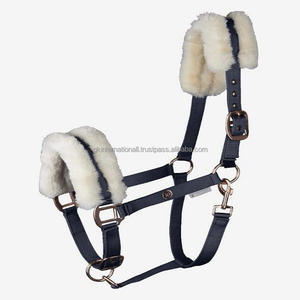 Halter de caballo de nailon acolchado de lana suave y ligero de colores vibrantes de lujo con hebilla y anillos de doble corona de acero inoxidable duradero - Product Image 4