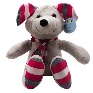 Topolino 28cm peluche morbido e giocoso animale di pezza per bambini neonati in grigio rosa bianco vari colori - Product Image 1
