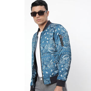 Blouson Bomber Homme Hiver Tendance Imprimé par Sublimation Broderie Coupe Classique Enduit Antibactérien Style Urbain - Product Image 1