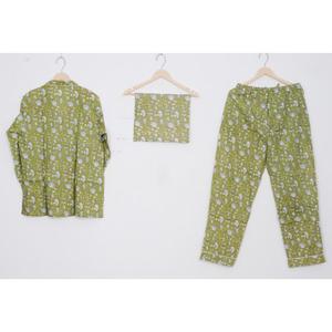 ชุดนอนผ้าฝ้าย100% แท้สำหรับผู้หญิงชุดนอนผ้าคอตตอนเนื้อนุ่มใส่สบายลายดอกไม้วินเทจสไตล์อินเดีย - Product Image 2