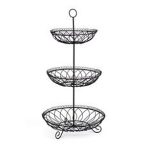 Cesta de Alambre de Hierro de Diseño Antiguo, 3 Niveles, Forma Personalizada, Acabado Negro, para Mesa de Comedor, Frutas, Verduras, Cesta de Almacenamiento - Product Image 6
