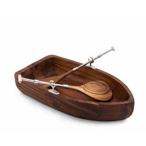 Bol en bois d'acacia à bord sculpté avec finition texturée pour servir des salades de fruits ou comme pièce d'accent élégante pour la décoration intérieure - Product Image 2