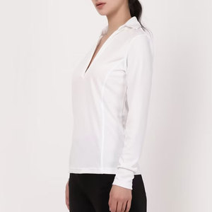Suéter de Punto de Alta Calidad para Mujer, Transpirable, Antiarrugas, Sólido, Casual, Ajustado, para Cuello de Camisa, Personalización OEM ODM Disponible - Product Image 2