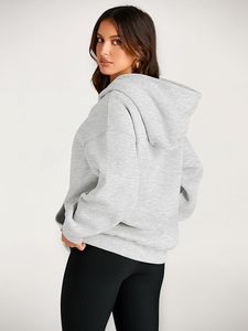 Trendy Queen Women s Sudaderas con capucha de gran tamaño Sudaderas de lana Suéteres de manga larga Pullover Trajes de otoño - Product Image 4