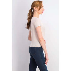 Top casual rosa extra large da bambina Love Fire con design metallico attorcigliato sul davanti - Product Image 3