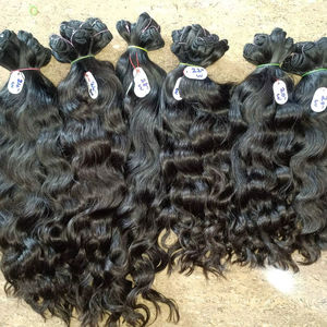 เครื่องยืดผมเรมี่ผมหยิกแบบคู่สำหรับต่อผมมนุษย์บริสุทธิ์เกรดทุกสี100% - Product Image 1