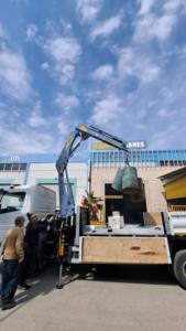 Grúa móvil Puma de 7 toneladas de capacidad, nuevo brazo de nudillo hidráulico montado en camión, construcción ligera plegable, bomba de motor de elevación máxima de 15m - Product Image 4