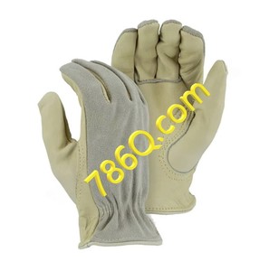 ถุงมือขับรถสำหรับผู้ชายมีผ้าหุ้มด้านหลังเป็นผ้าหนังวัวสีตามสั่ง - Product Image 1