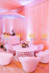 Top Marketplace Pink Party Set Rattan <b>Table</b> <b>and</b> <b>Chairs</b> for <b>Outdoor</b> Birthday Parties for <b>Kids</b> <b>and</b> Children - Product Image 6