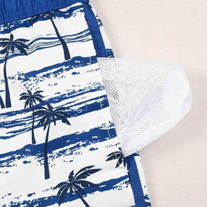 กางเกงว่ายน้ำขาสั้นผ้าคอตตอน100% ระบายอากาศได้ดีผ้าถักแบบผูกเชือกปิดเอวขนาดกลางเป็นมิตรกับสิ่งแวดล้อมโลโก้ออกแบบได้ตามต้องการ - Product Image 6