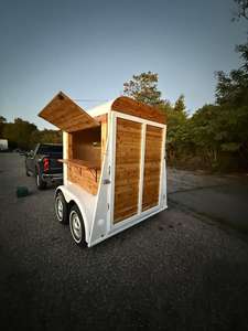 Livraison gratuite, bar mobile de 8 pieds et remorque à boissons, entièrement équipé, station de cocktails et de jus pour les événements, la restauration et les entreprises de rue - Product Image 3