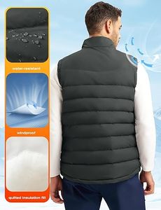 Chaleco Acolchado para Hombre, 100% Poliéster, Invierno, Casual, Transpirable, con Cierre, Impresión de Color Personalizada, Alta Calidad, al Mejor Precio - Product Image 2