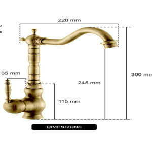 Robinet de cuisine moderne à levier unique en laiton Robinet mitigeur d'évier à bec pivotant avec montage sur pont Monobloc Finition or brossé pour salle de bain - Product Image 3