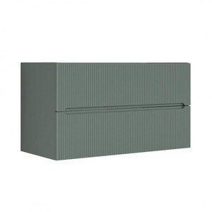 100 cm armadietto verde opaco in resina lavello in stile argilla specchio bagno composizione vanità - Product Image 2