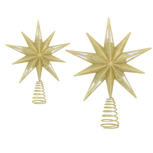 Décorations de Noël festives personnalisées par OEM ornements dernière étoile d'or de Topper d'arbre pour la décoration de Noël - Product Image 4