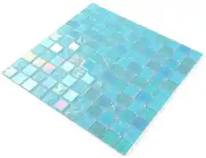 Vidro de cristal iridescente para piscina, mosaico colorido de efeito elétrico, ponte global
