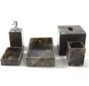 Ensemble de salle de bain en résine Ensemble de salle de bain fait à la main avec effet résine Accessoires de salle de bain Ensemble cadeau - Product Image 1