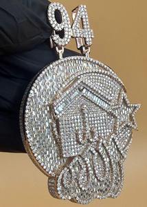 สร้อยคอจี้เพชรโมอิสซาไนต์ VVS ดีไซน์ฮิปฮอปแบบ Iced Out พร้อมเงินแท้ 925 ลายอัลเลาะห์ ออกแบบตามสั่ง ราคาสุดคุ้ม - Product Image 5