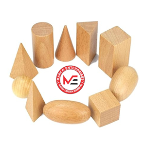 Ensemble de 10 solides géométriques en bois |   Jouet d'apprentissage Montessori en formes 3D |   Fournisseur direct d'usine - Product Image 1