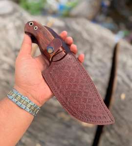 Cuchillo de Caza de Acero al Carbono de Primera Calidad Hecho a Mano, Mango de Madera, Cuchillos para Desollar, Cuchillo de Desollar de 4 Pulgadas - Product Image 6