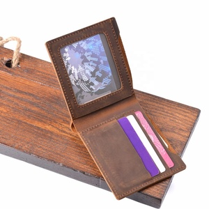 Carteras de Cuero Vacuno Genuino, Monedero Bifold Vintage, Cartera de Mano Crazy Horse para Hombre, Monedero Retro con Bolsillo para Monedas para Hombre WML-0001 - Product Image 3