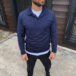 Camisa de manga larga con cremallera para hombre, ropa de calle informal ajustada de Color sólido de lona en blanco, ropa de algodón 100% de moda para otoño y primavera - Product Image 3