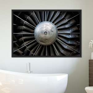 Détail mécanique industriel : Art sur toile imprimé aux couleurs vives pour une décoration moderne, toile encadrée noire - Product Image 1